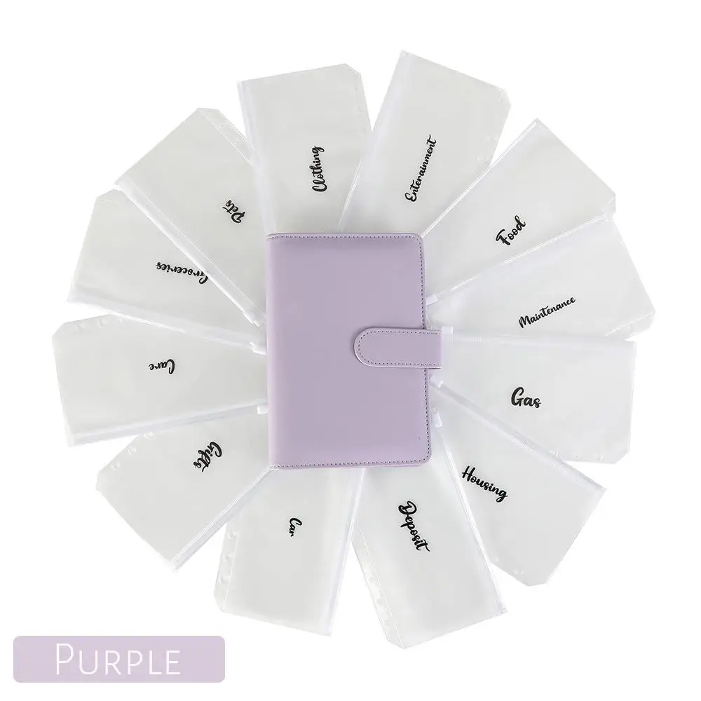 Custom Logo A6 Cash Planner Binder Budget Book with Custom Budget Zipper Folder Bag Binder Envelopes Available