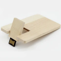 Business promotional souvenir gift custom OEM logo print 8GB 16GB 32GB wooden business credit card usb flash memory stick drive