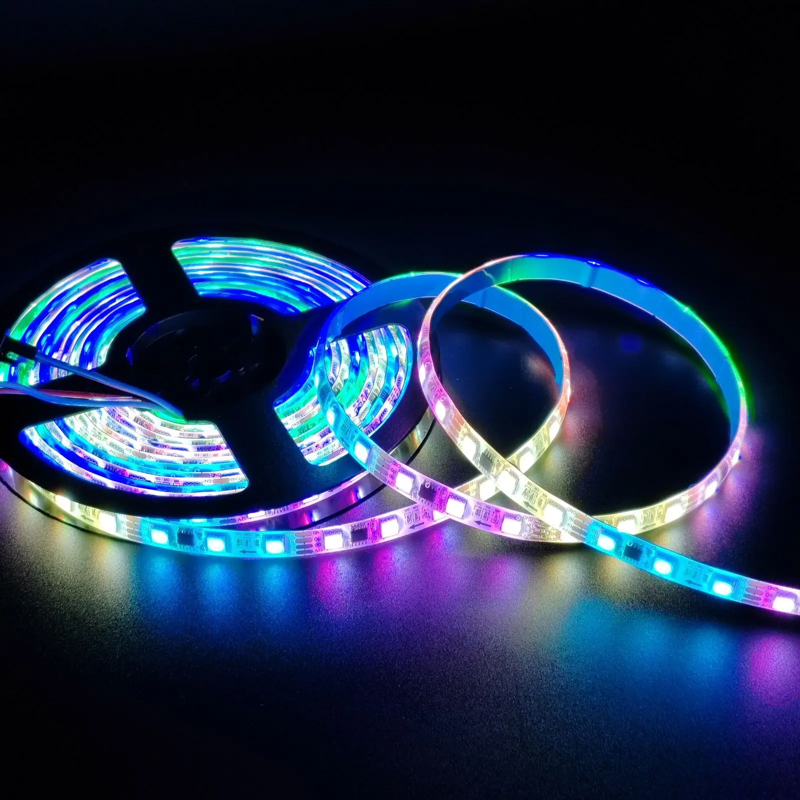 Programmable Addressable Pixel Rgb Led Lights 12v Ws2811 16704 IC 5050 RGBW 60LEDs/m 10mm Width IP20 IP65 Led Light Strip