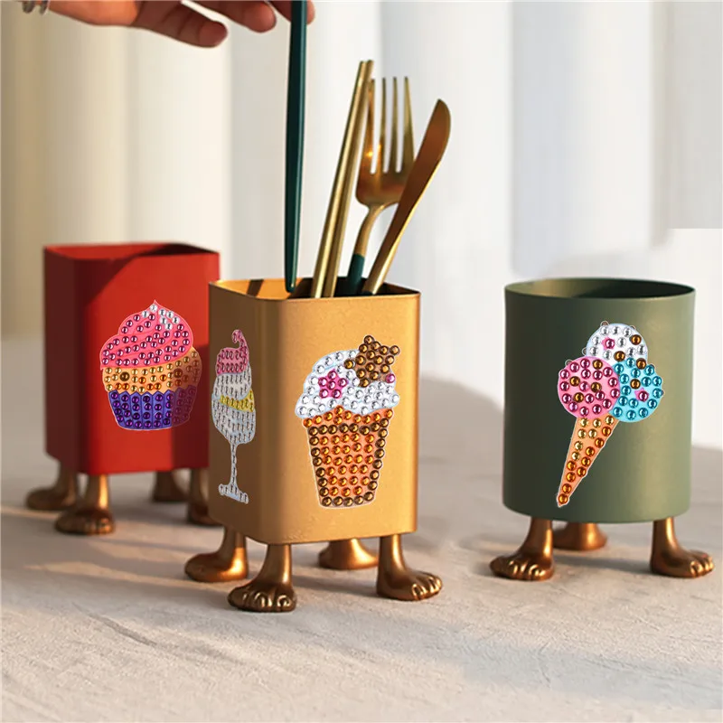 Wholesale Cartoon Child Diamond Mosaic Stickers Giraffe Dolphin Elephant Panda Owl Refrigerator Book  Phone Decor Sticker