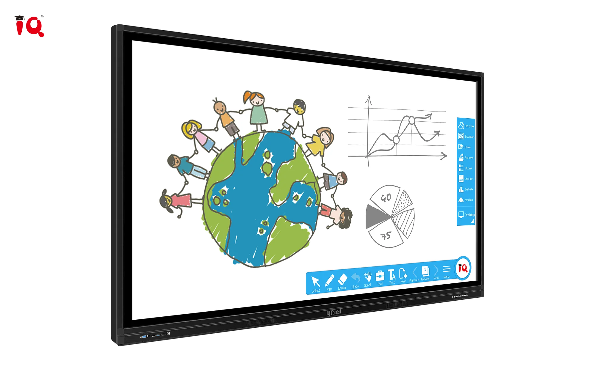 65' 75' 98' 4K Monitor Interactive Flat Panel Display Touch Screen System Price