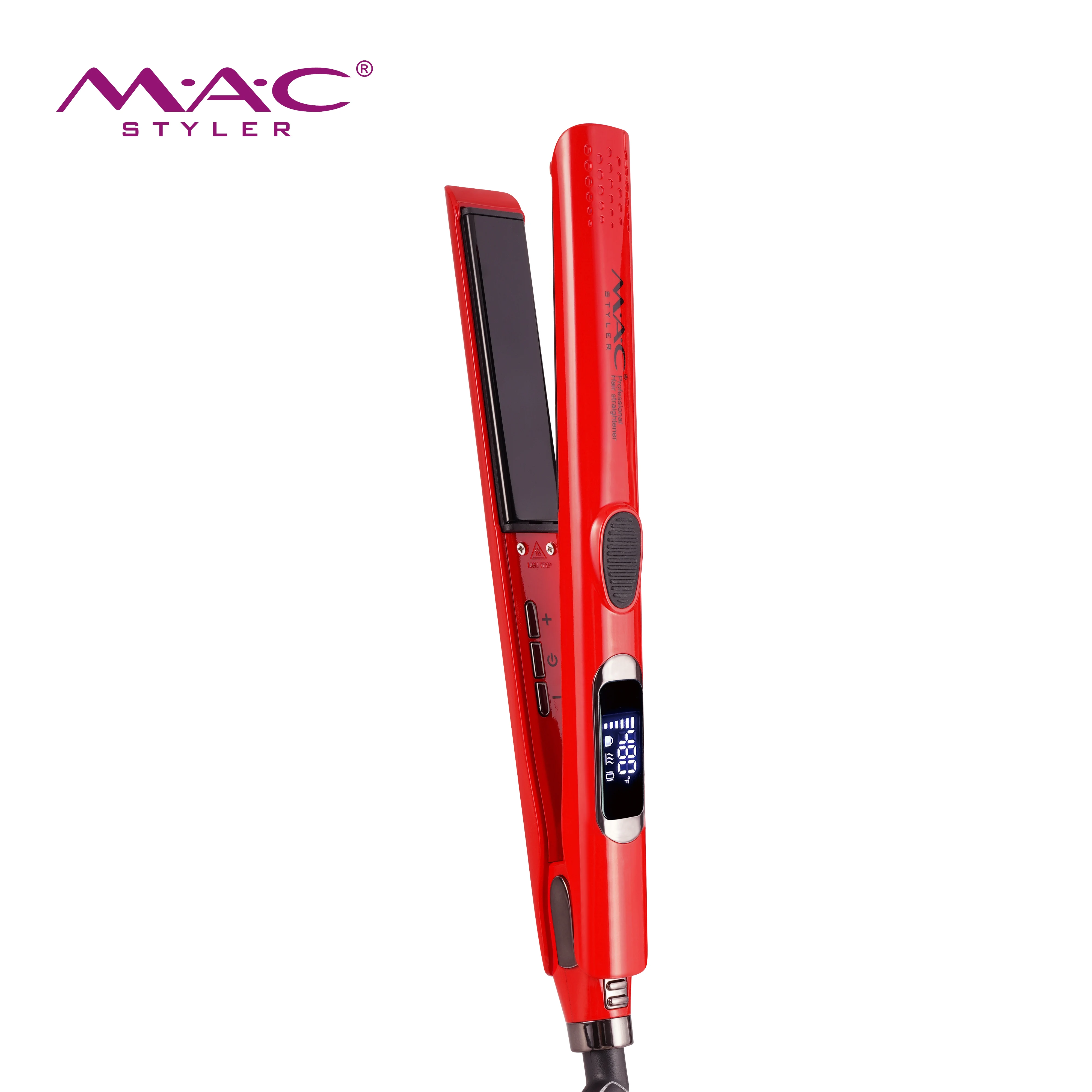 MAC 480F Professional Salon Fast Heat Black Metal Hair Straightener Nano Titanium Vibrating Flat Iron OEM Hair Straightener