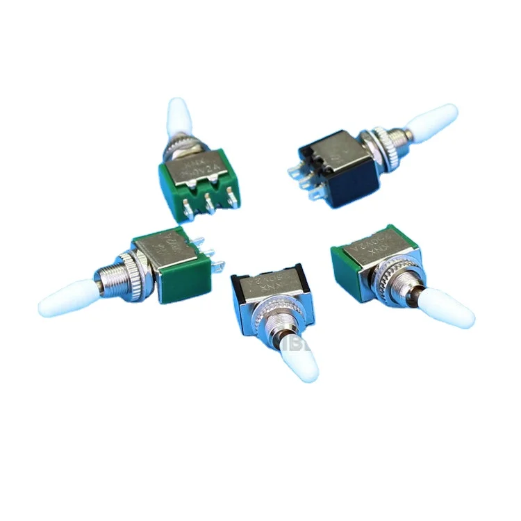 6MM Mini Electronic Green Toggle switch ON-ON 3PIN SPDT Solder terminal Locking 3A 250VAC 6A 125VAC Marine 3 Pin Toggle Switch