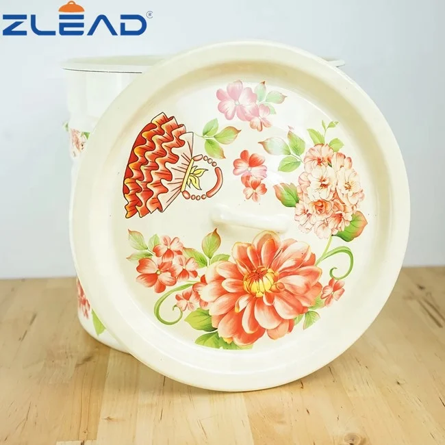 Zhili Custom Enamel 502D Stock Pot Enamel Bucket Enamel Pails