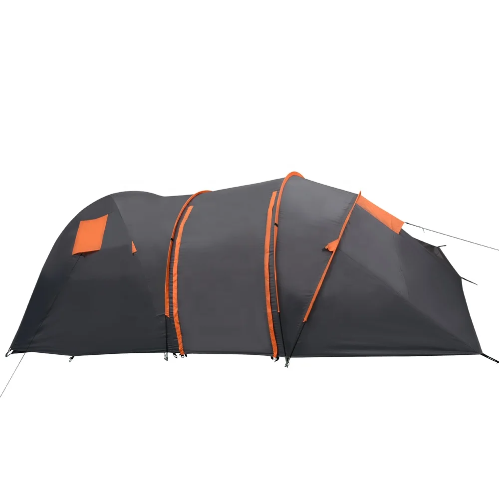 China supply 190t polyester pu coating waterproof 4 person tent party tent Double sheets two-bedroom apartment Family Tent