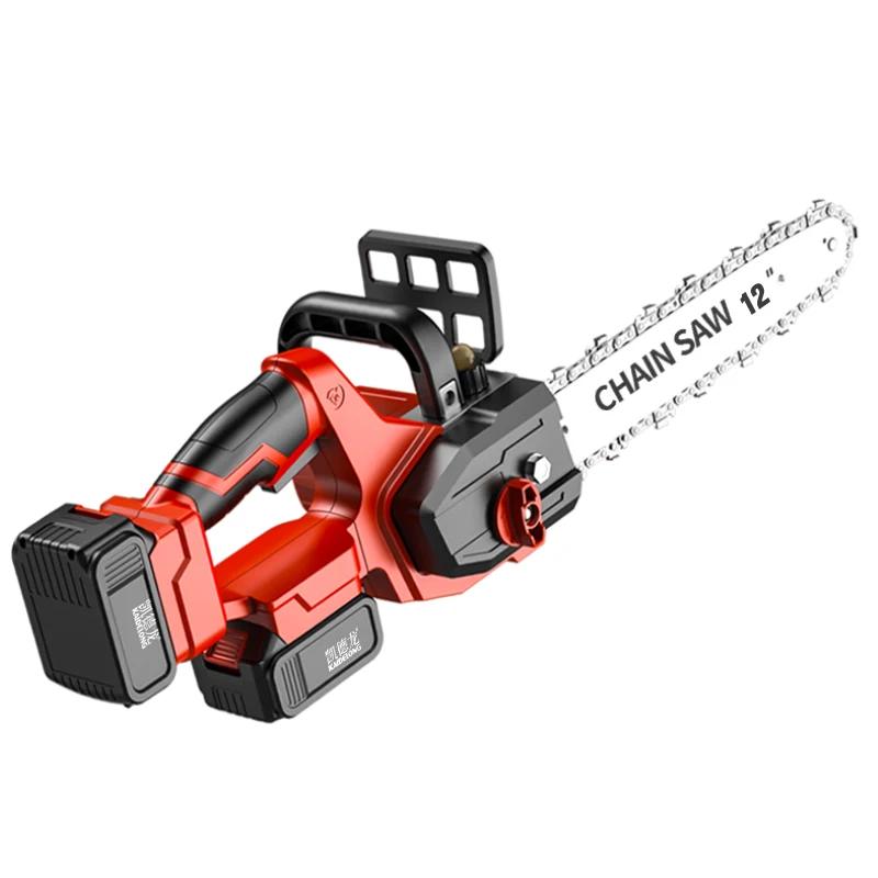 Portable 12-Inch Dual Battery 21V Industrial Wireless Lithium DIY Outdoor Forest Logging Woodwork Cordless Chain Saw