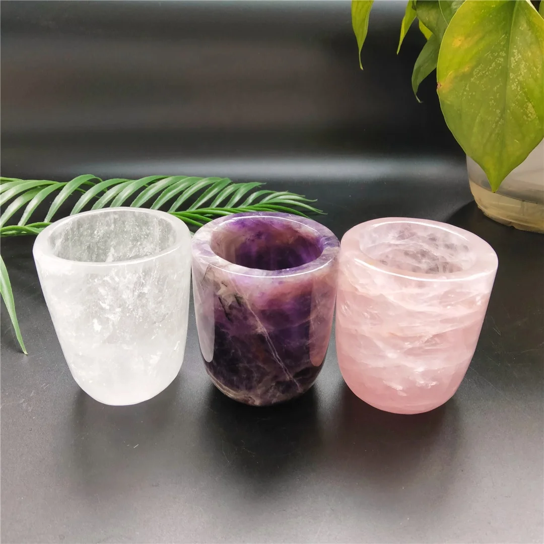 Best gift Rose Quartz And Dream Amethyst Tea Cup for meditation