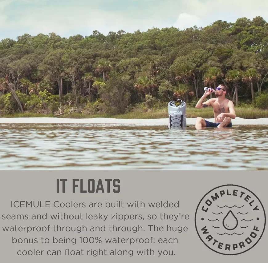 Collapsible Backpack Cooler Hands Free, 100% Waterproof, 24+ Hours Cooling, Soft Sided Cooler CANS PVC Waterproof