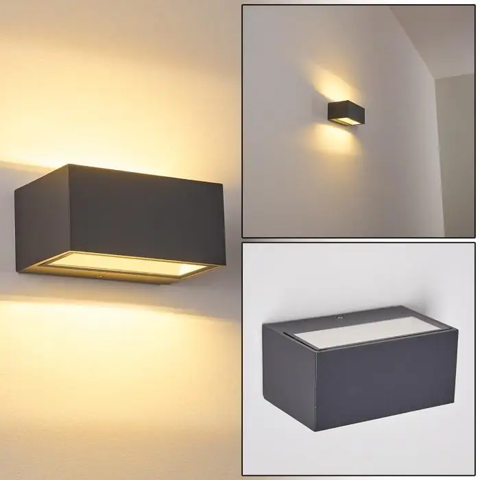 Modern waterproof black aluminum long strip outdoor garden wall mounted up and down led wall light