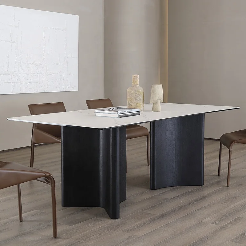 kitchen home furniture dining room table set modern solid wood feet 6 seater luxury dining table sets