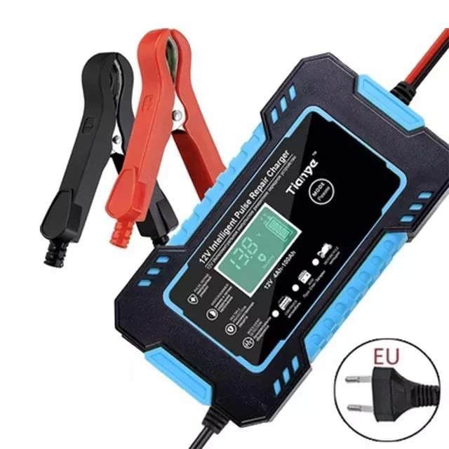 6A Intelligent Smart Charging Car Motorcycle Battery Charger 12V 24V For Auto Moto Lead Acid AGM Gel VRLA Digital LCD Display