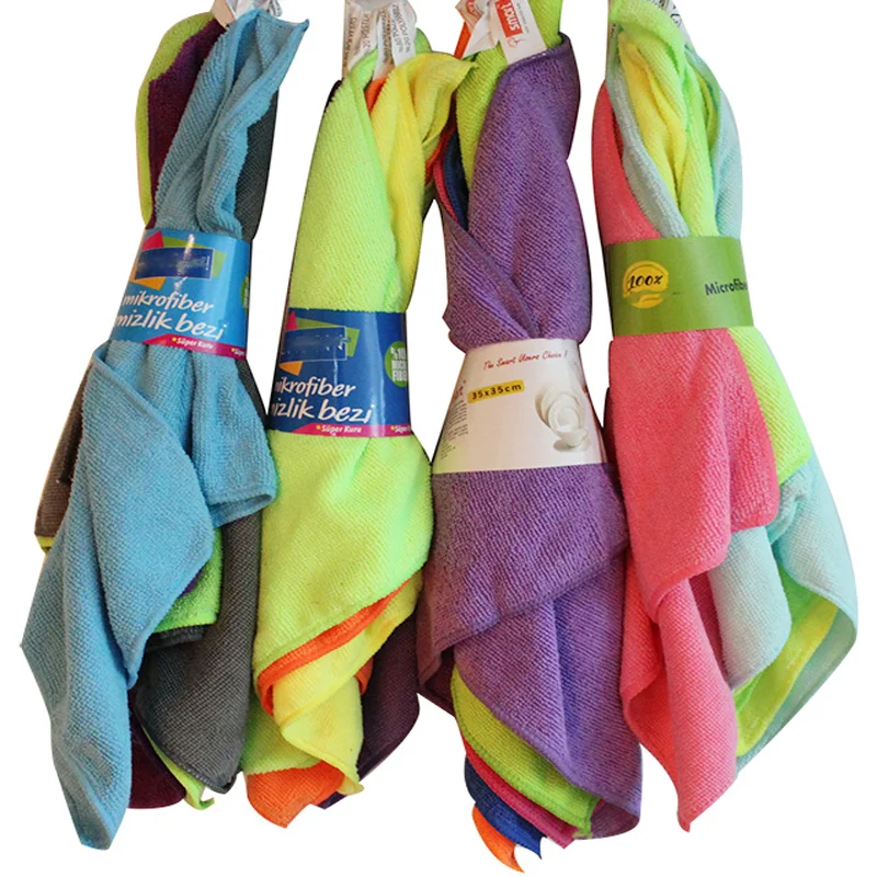 
Manufacturer Sale Polyester Polyamide Microfiber Fabric 5pcs Colorful Set Cleaning Cloth 