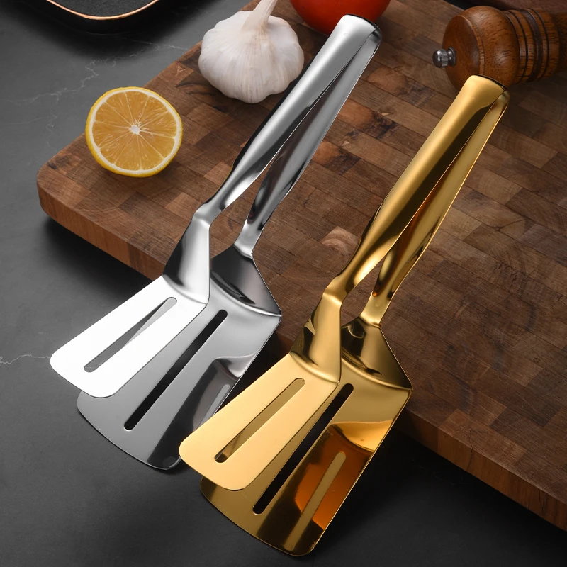 Multifunctional anti-scalding food clip2 in 1 barbecue steak fried fish spatula Egg Turner Barbecue Shovel flipping Tongs