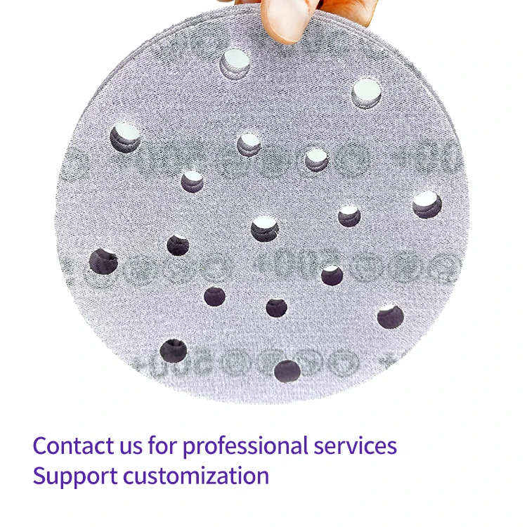 ceramic abrasive disc 6 inch 15 holes 150 mm hook and loop sand paper automotive sandpaper purple sanding disc