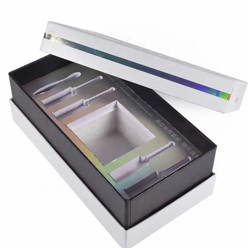 Роскошная голографическая Подарочная коробка на заказ Переливающаяся упаковочная базовая с крышкой