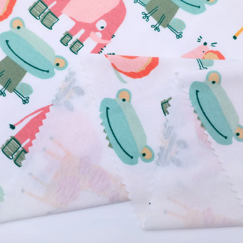 Hahoo 100% cotton interlock fabric Hot Sell organic cotton printed fabric for baby clothes