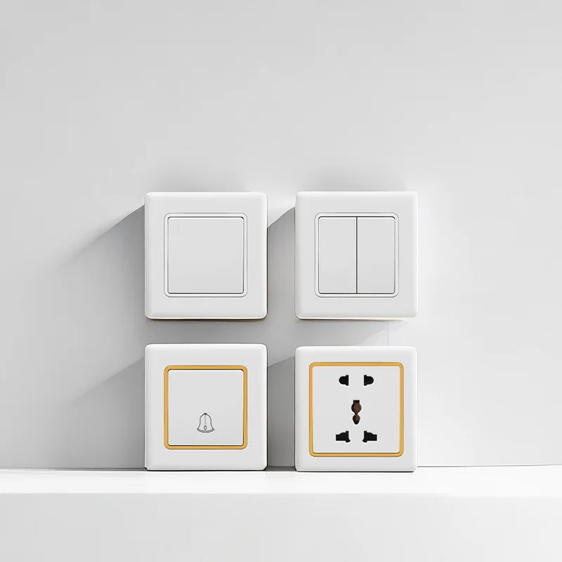 KLASS 12v 250v bangladesh gang switch socket 86mm 8 pin 6 pin switch socket wall white PC 6 pin switch and socket