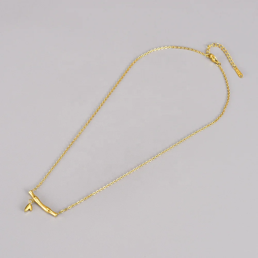 Accessories Women Permanent Jewelry 18k Pvd Gold Non Tarnish Stainless Steel Chain Twisted Bar Necklace