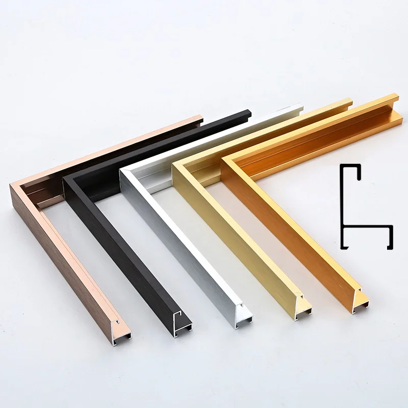 Waterproof  bedroom  wall mirrors full length Aluminum rectangle frame floor stand gold mirror painting frame