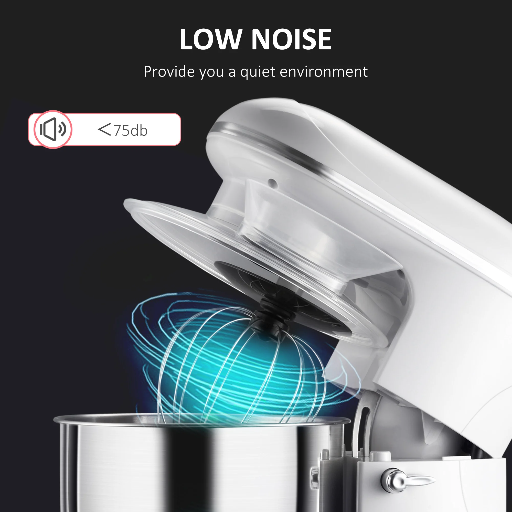 Stand Mixer with 6+1P Speed 600w With 6 Qt Stainless Steel Mixing Bowl Beater Dough Hook#Shipping from US warehouse