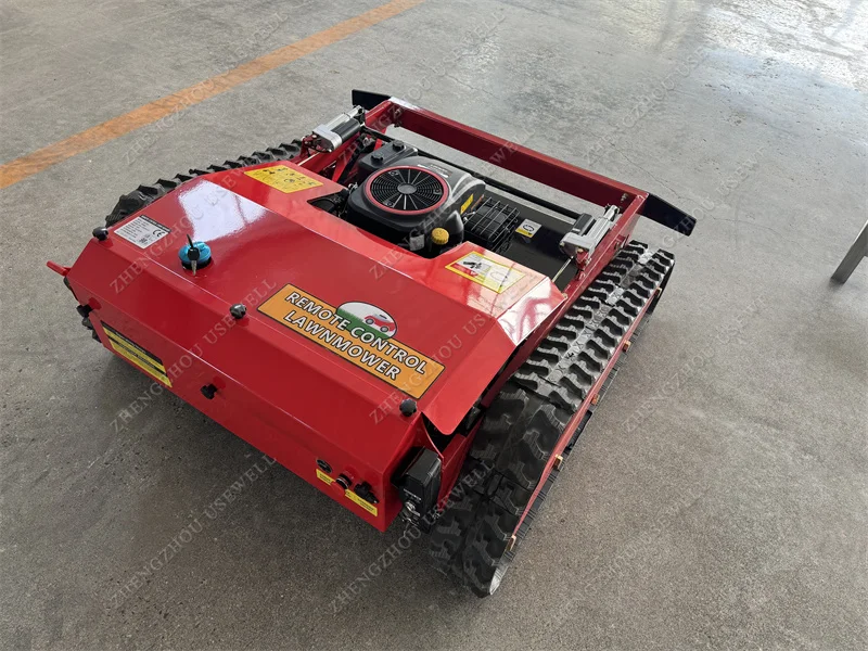 Self Propelled Crawler Garden Mowers Lawn Rotary Tracked Terrain Small Remote Control Cutting Grass Gasoline Lawn Mowers
