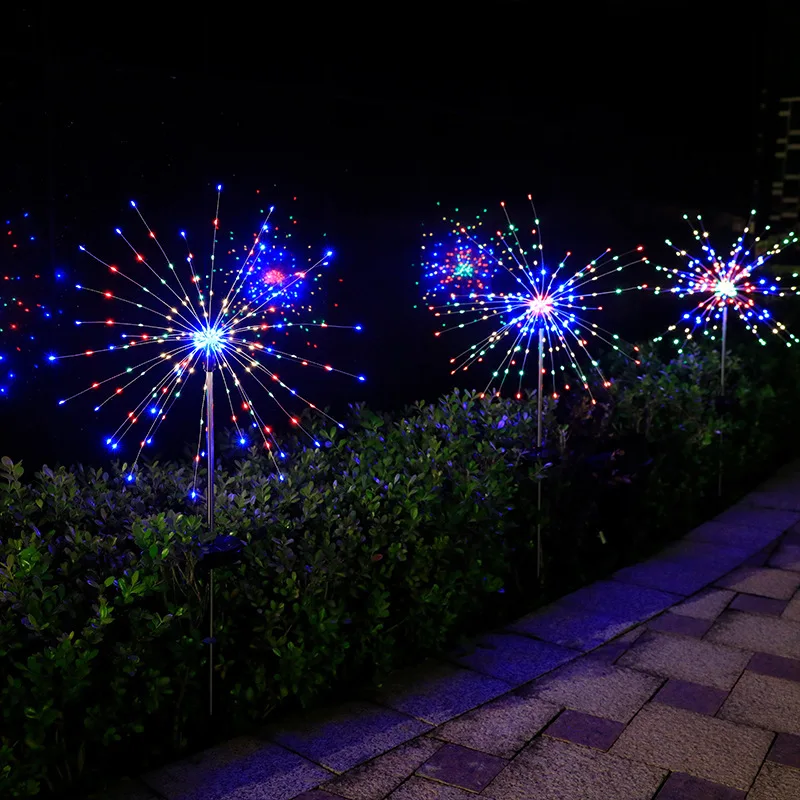New Design Outdoor Waterproof LED Firework Lights 5V Remote Control Copper Wire Decoration for Home Party Holidays