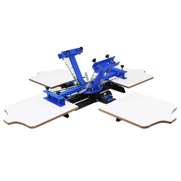 
 Футболка шелковой ширмы принтер 4 вида цветов 4 станционная машина для трафаретной печати стекло карусель лошадка для прессования принт «сделай сам»  