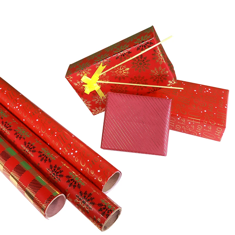 Factory New Design Paper Roll Free Sample Wrapping Paper Hot Foil Stamping Gift Paper