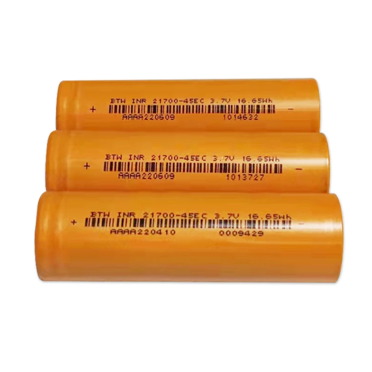 Wholesale Cheap Price BTW 21700 Battery 3.7v Cylindrical Li Ion Cell Rechargeable 21700 4500mah 3C For Toys