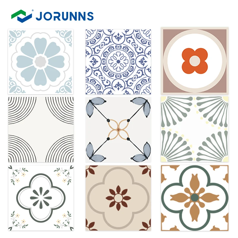 JORUNNS Waterproof Vinyl Peel And Stick Floor Tile Art Deco Home Living Room Hotel Warehouse Anti-Slip Floor Tile
