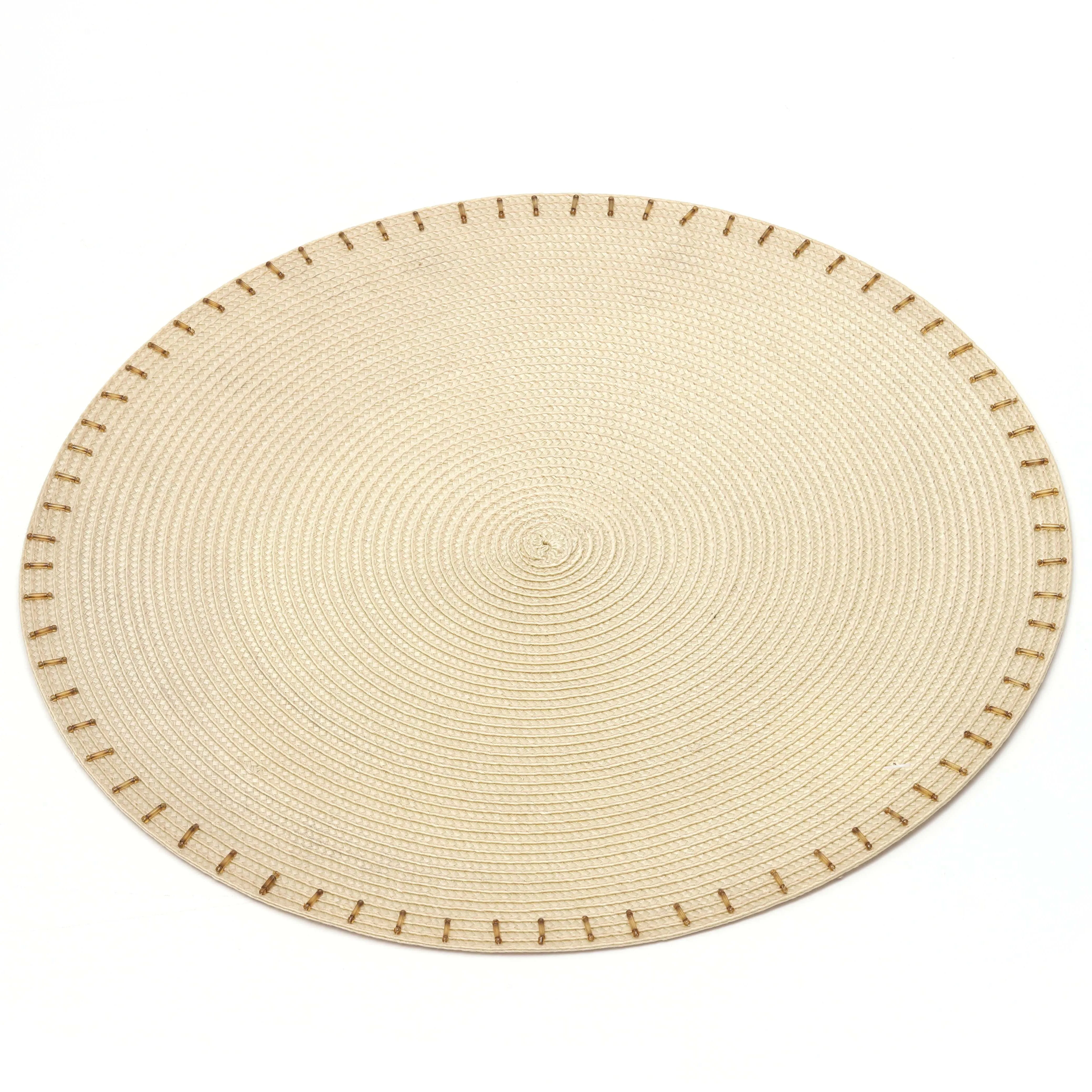 Chinese ningbo wholesale children furniture dining round placemats sets kid bamboo table mat coaster drink placemat paper mats