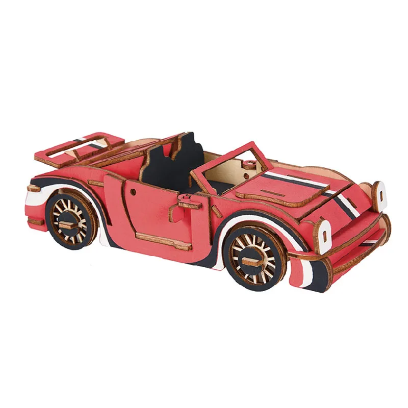 2023 Hot-selling Diy Game 3D Laser Puzzle Wooden ,Assembly Color Sports Car Model 3d Puzzles Wooden