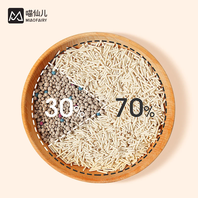 Healthy and clean environment soluble deodorant bentonite tofu mixed cat litter 100% raw materials support OEM