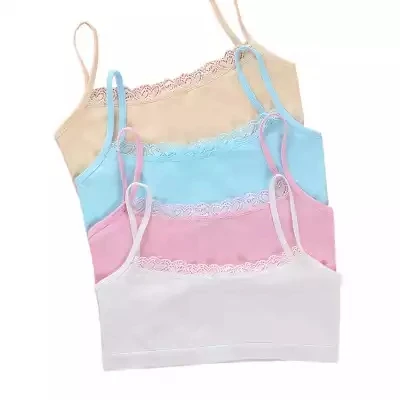 Wholesale Single Layer Classic Solid Color Design Underwear Cotton Young Girl Bra From China