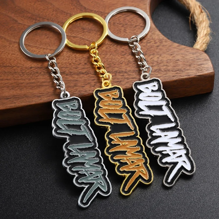 custom nickel metal enamel logo brand key chain with paper box