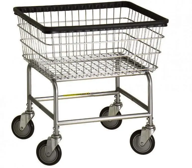 Wholesale Metal Laundry Cart With Wheels Stainless Steel Dirty Laundry Store Carts shopping cart