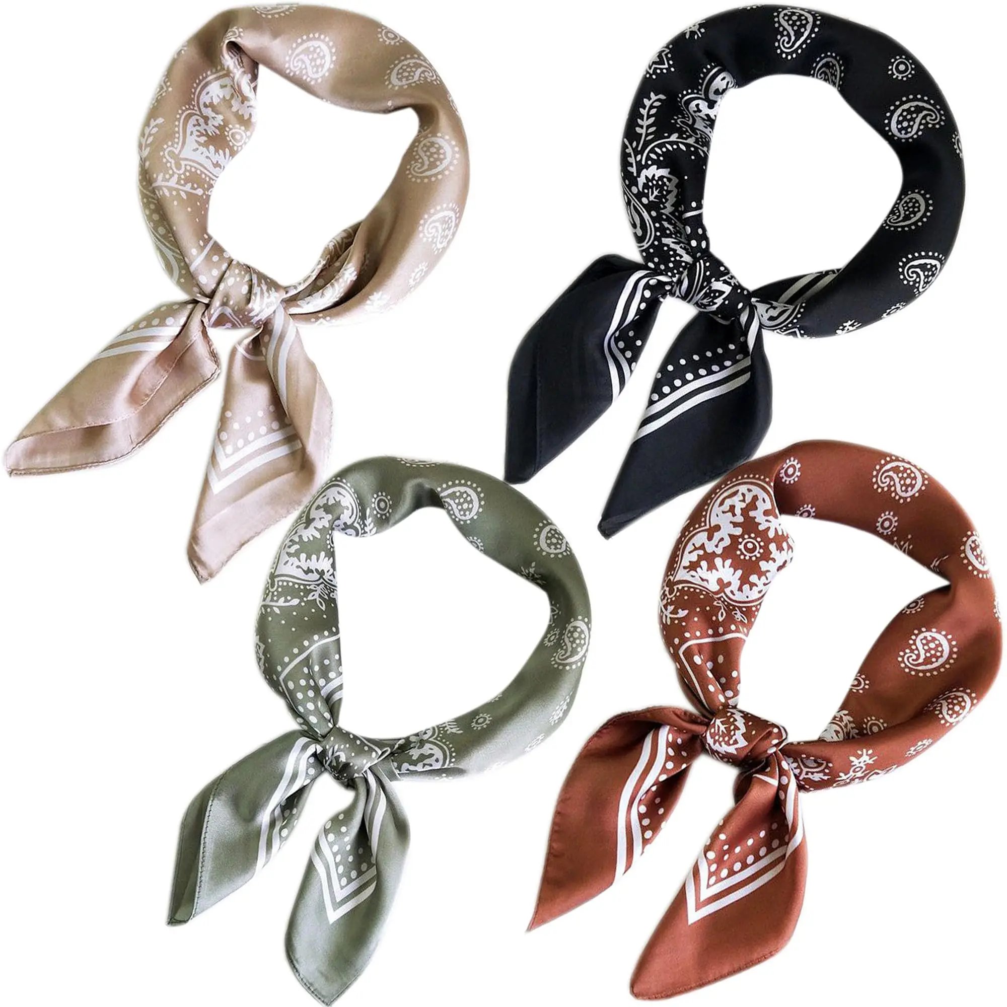 Silk Feeling Scarf Square Satin Head Scarf for Women Neck Hair Scarves Wraps Headscarf Hair Bandanas Night Sleeping