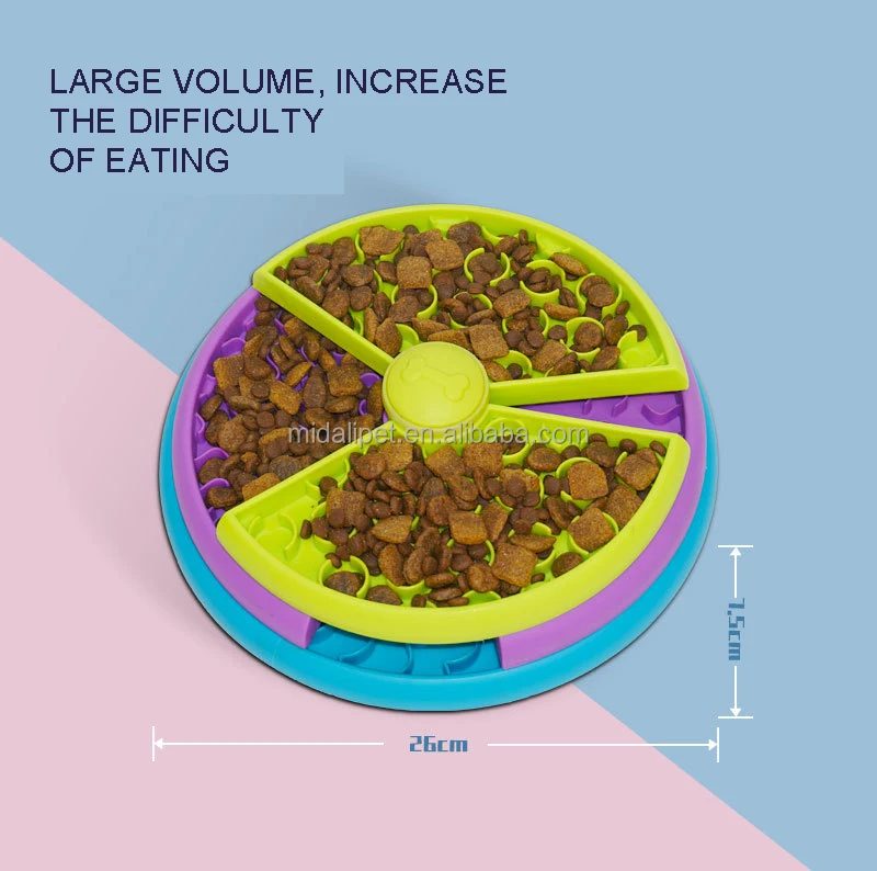 Pet Three Layer Slow Food Bowl Puzzle Rotary Feeder Anti Choke Bowl Healthy Eating Supplies