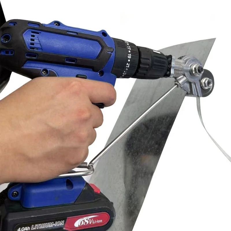 DIY Plate Cutter Electric Drill Attachment Sturdy Metal Gear Heads Cutting Aluminum Iron Sheet Shears