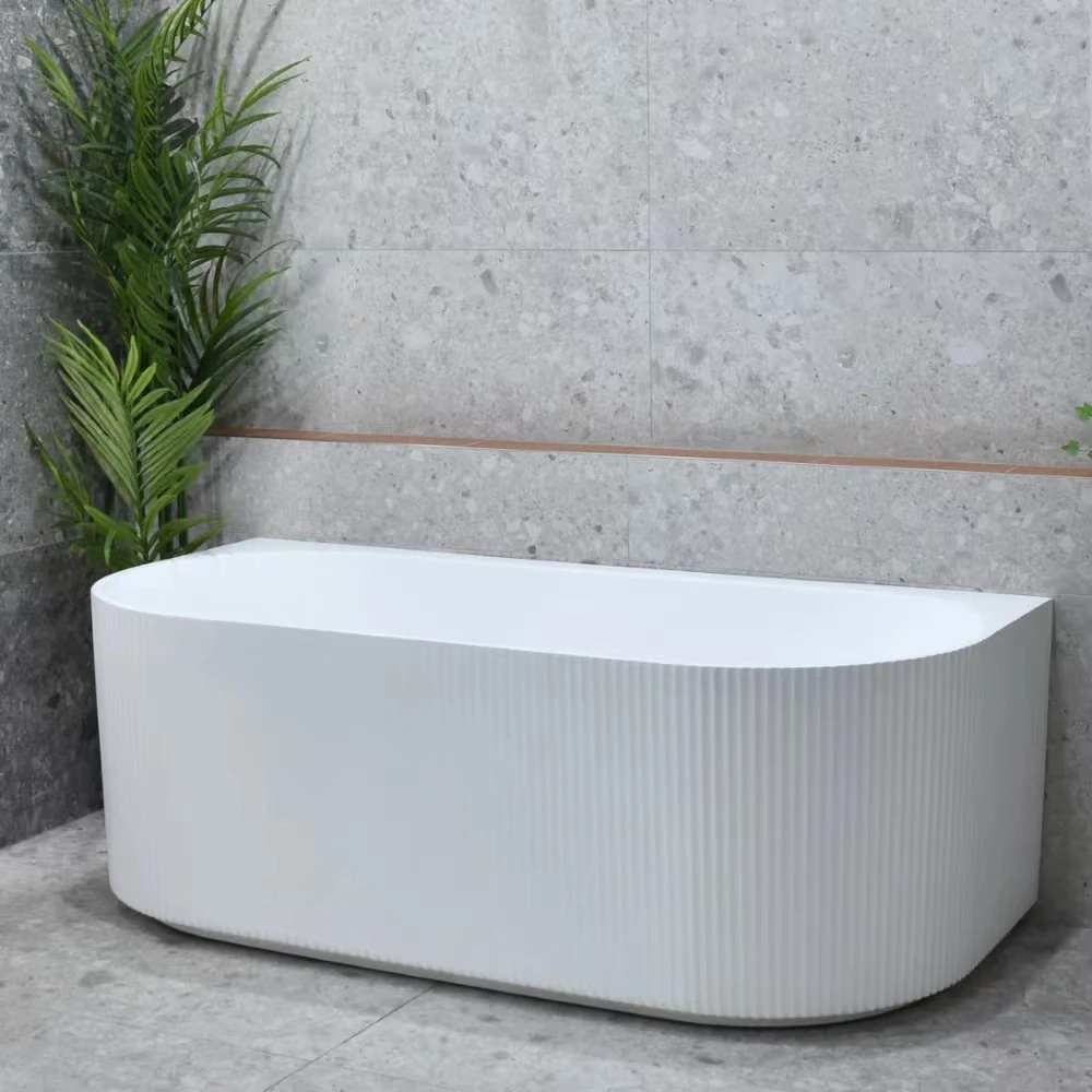 Classic and High-quality Fashion Back to wall Acrylic New hot sales Bathroom and hotel Soaking Bathtubs