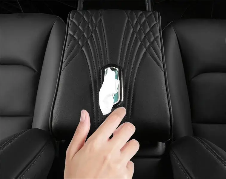 Car Center Console Cover-armrest Box Arm Rest Cushion Towel Armrest Pad for Car Multifunctional Paper OEM Leather Storage Box