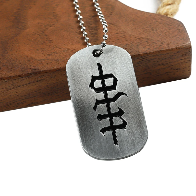 Unique design antique silver men dog tag necklace charm dog tags for engraving name logo dog tag for men