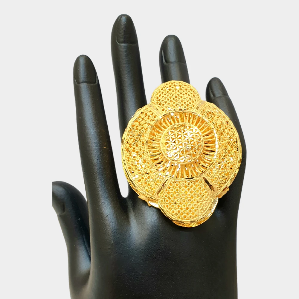 Прямая поставка с фабрики 24K позолоченные ювелирные изделия из нержавеющей стали Классический стиль кольцо