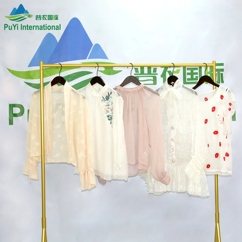 Second Hand Fashion Clothes Blouse Container of Used Second Hand Clothes Clothing Apparel Stock Japan