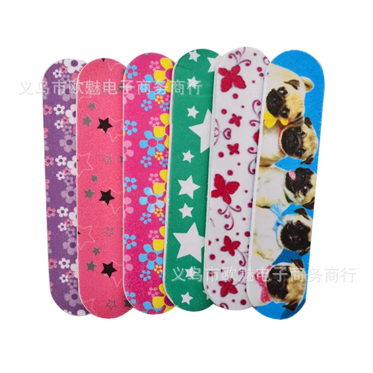 Colorful Professional Emery Board Manicure Pedicure Art Tools Custom Logo Double-Sided Nail File Set 180 150 80 100