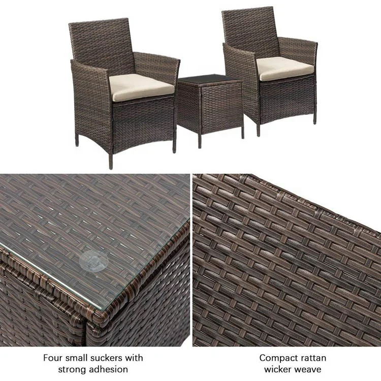 
Wicker Furniture Wholesale Use Tables Chairs Set Rattan Cushions High Back Outdoor Patio Tea Table And Chair 