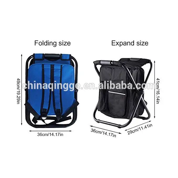 
Folding Camping Cooler Bag Fishing Backpack Chair 