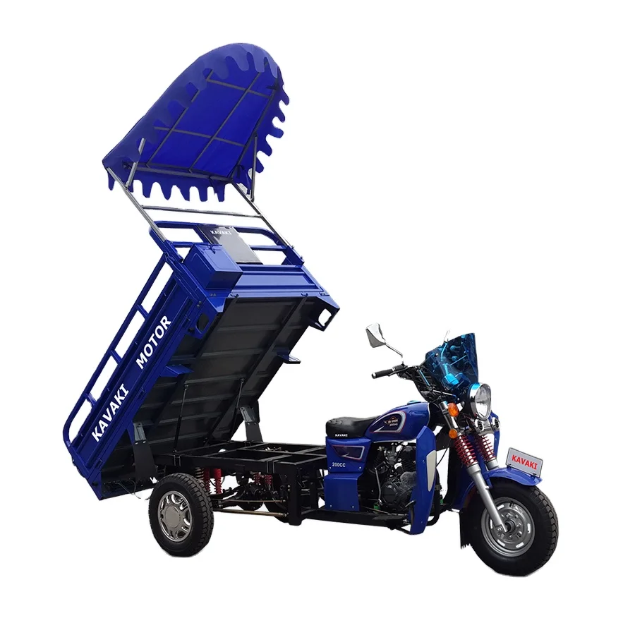 Covered Motorized Tricycles 200cc 300cc Rickshaw Passenger Carriage Box Reverse Tricycle 3 Wheel Motorcycle Gasoline