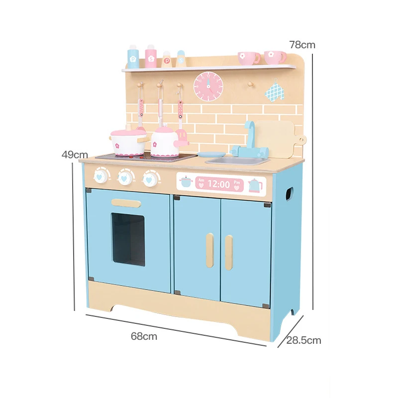 Kitchen Toy for Toddlers wooden kitchen toy with Real Sound and Light big kitchen set toy