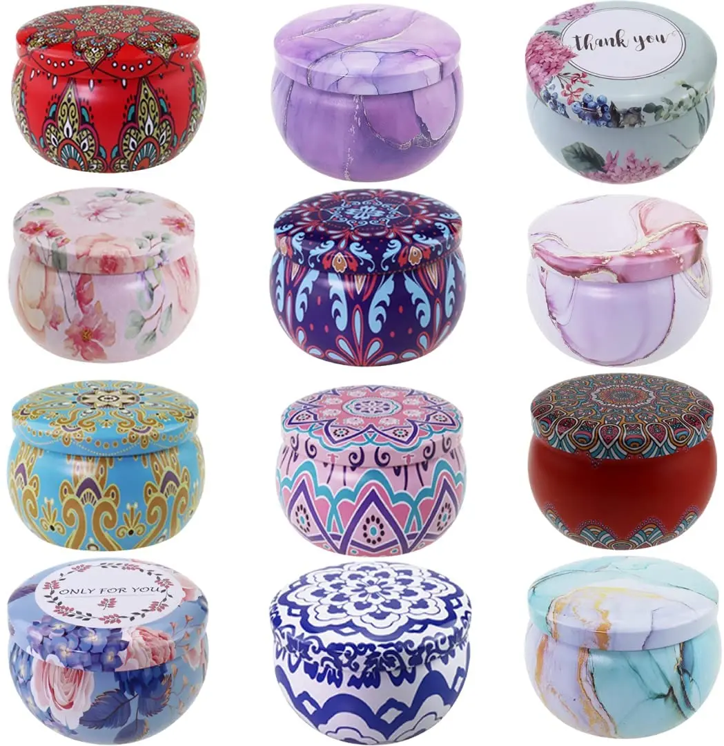 Wholesale Round Scented Candle Tin Jars Metal Cans Luxury Custom Empty Candle Jars For Candle Making